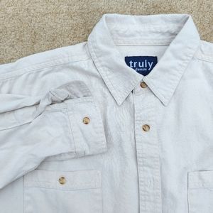 Cream Denim Button Down